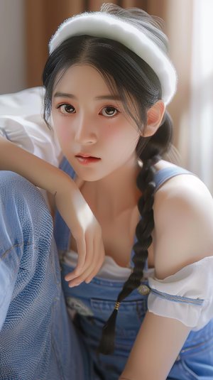 女子胸太大撑爆衣服